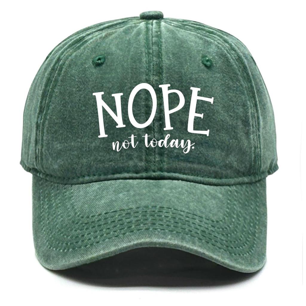 NOPE Not Today" Print Adjustable Baseball Cap, Trucker Hat Casual Slouchy Retro Hip Hop Snapback Sun Hat