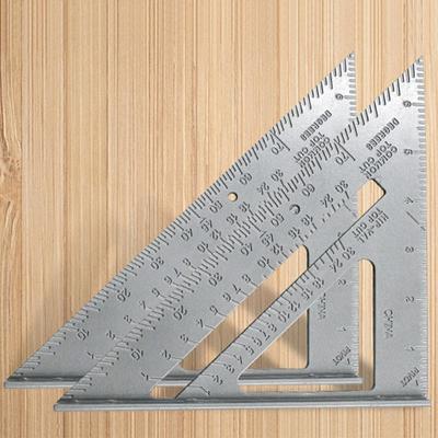 Outil de mesure Règle d'angle droit de charpentier Rapporteur de vitesse en alliage d'aluminium Équerre de charpentier à 3 angles droits Pointe à tracer Guide de scie Rail de guidage