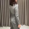 European and American women's clothing new casual and comfortable pleated diagonal collar slim top high waist wide leg pants set