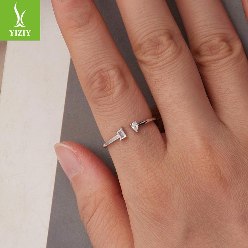 Simple Water Drop Open Ring Can Be Stacked, Exquisite And Compact S925 Sterling Silver Ring.