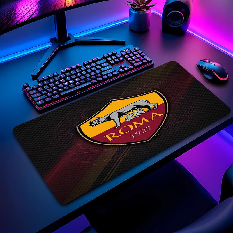 Tappetino per Mouse con Motivo Calcio AS Roma No?Tappetino Mouse da Gioco Antiscivolo con Base in Gomma per Scrivania Ufficio Casa
