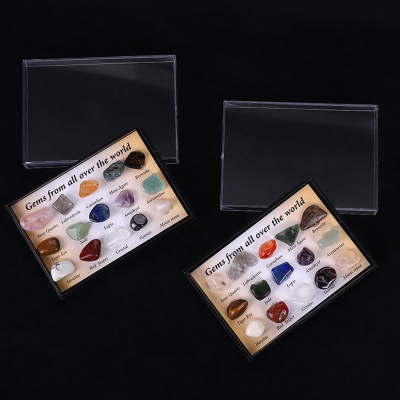 Natural Crystal Mineral Specimens - 15 Varieties Set for Educational Geology and Science Learning