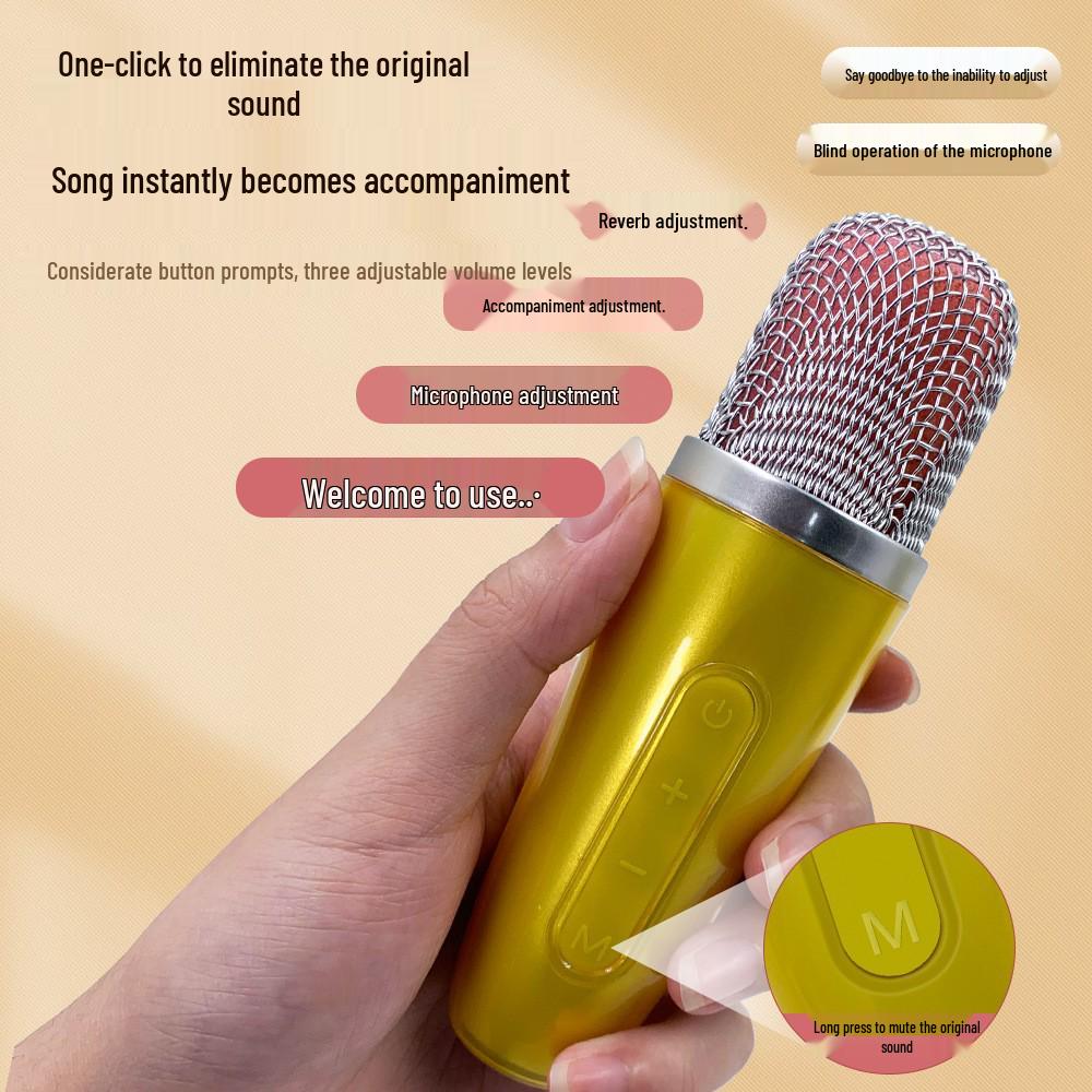 Portable Bluetooth Wireless KTV Speaker and Microphone Set for Outdoor and Home Use
