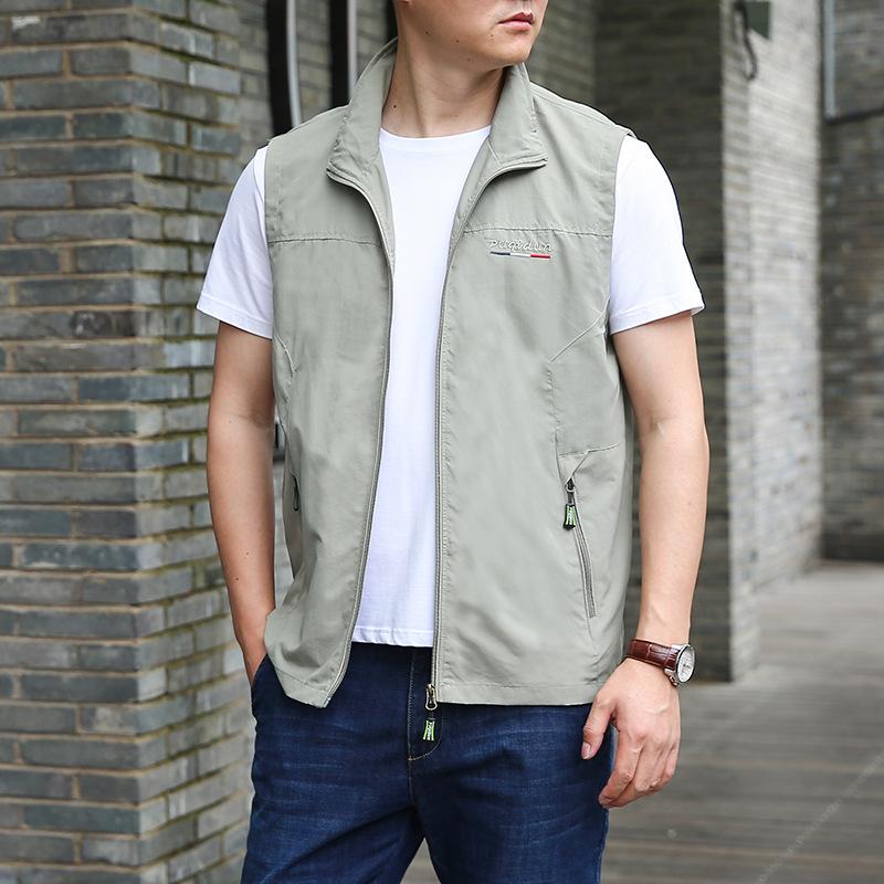 

Чоловічий жилет для риболовлі на відкритому повітрі, жилет із стоячим коміром, вільний дихаючий жилет, куртка XL