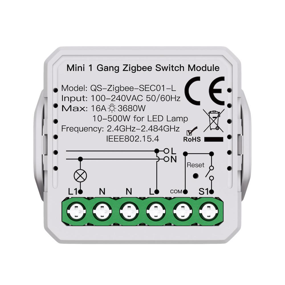 Zigbee Tuya Smart 2-Way Switch, Alexa Voice Compatible, 10A, Single or Zero Fire