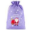 8pcs Christmas Linen Drawstring Bags for Children Christmas Apple Bags Christmas Eve Drawstring Gift Bags