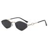 New fashionable rhombus metal full frame sunglasses, high-end beach sunshades, simple European and American sunglasses