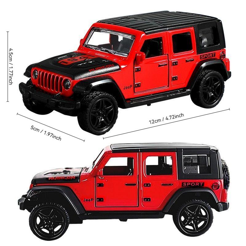 1:36 Jeeps Wrangler Rubicon Modèle de Voiture en Alliage Moulages sous Pression Métal Véhicules Tout-Terrain Modèle de Voiture Haute Simulation Collection Jouets pour Enfants Cadeau