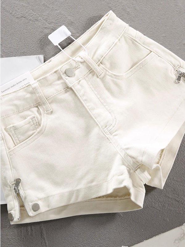 

American Spicy Girl Women s Low Waist Stretch Denim A-line Shorts XS белый