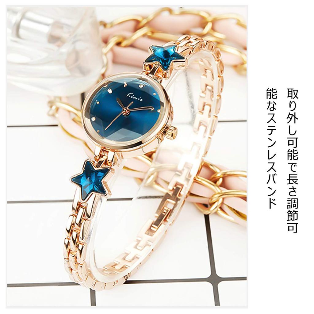 RORIOS Rhinestone Star Bracelet Stylish Analog Quartz Watch with Stainless Steel Perfect for Casual Outdoor and Dates Women's Watch, Band, Wear,