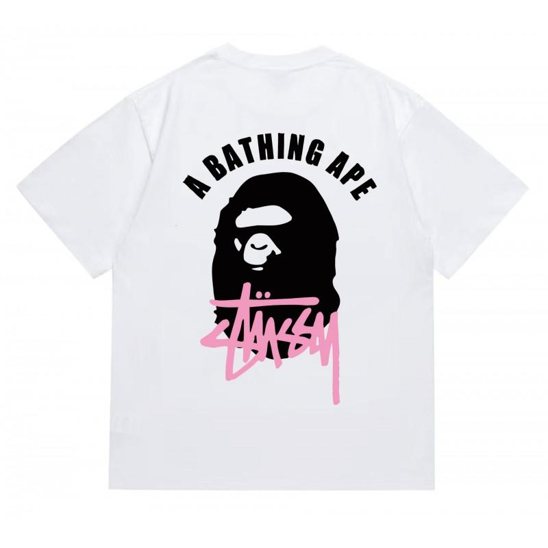 Tricou Bumbac Classic cu Imprimeu Ape Lightning Unisex Mânecă Scurtă Croială Largă Îmbrăcăminte Casual