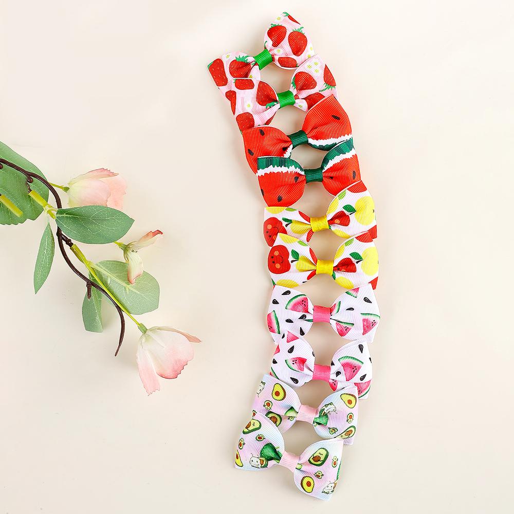 

10 шт. Новые заколки для волос в виде мороженого для девочек, красочные заколки-банты из грогреновой ленты, головные уборы, бутик-заколки, детские аксессуары для волос