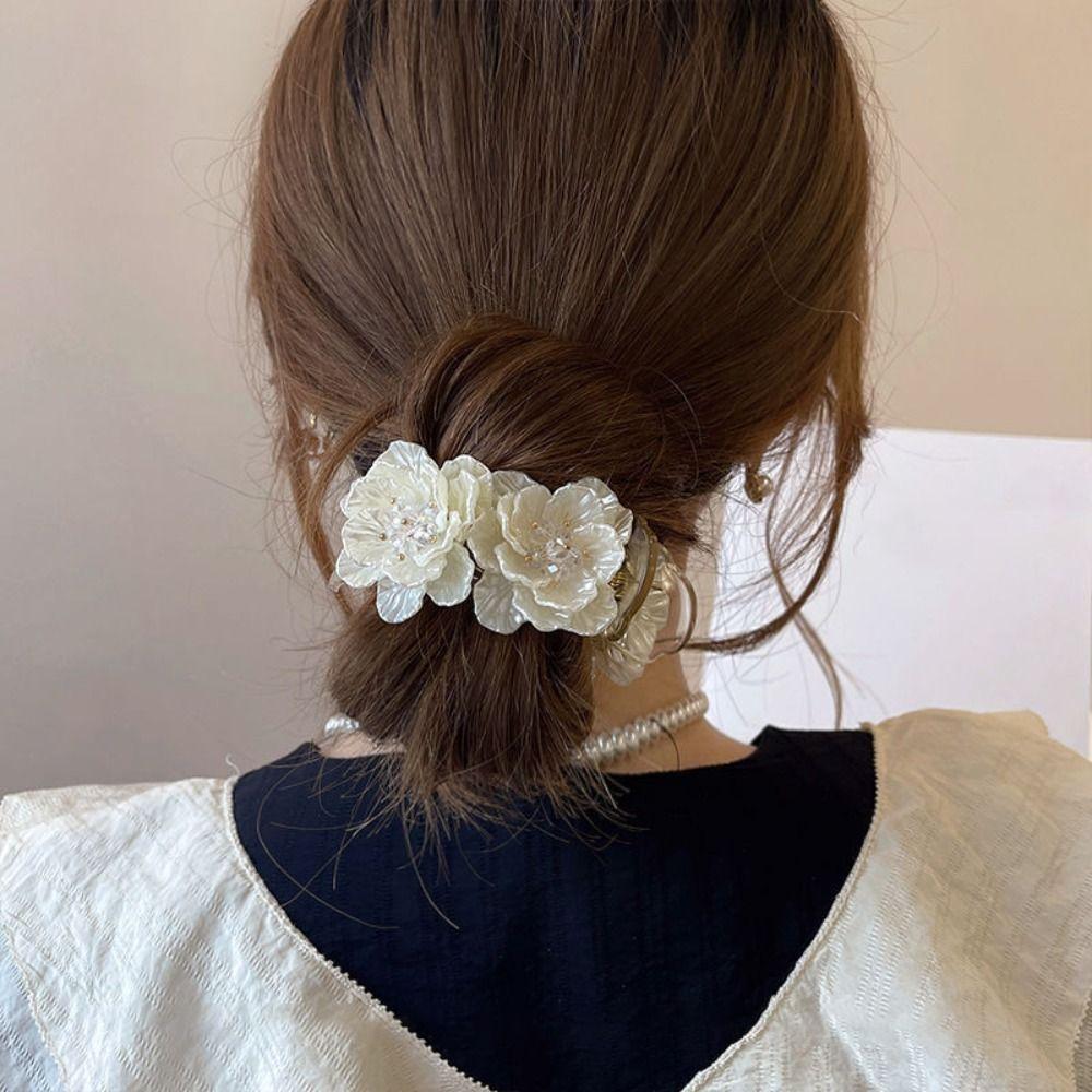 French Style Flower Hair Clips Wedding Hair Claws Sweet Flower Hairpin  for Women Girls