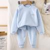 Thickened Velvet Children's Underwear Set - Soft Autumn/Winter Top & Bottom for Baby Boys & Girls