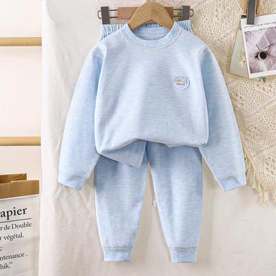 Verdicktes Samt Kinderunterwäsche-Set - Weiches Herbst-/Winter-Oberteil & Unterteil für Baby Jungen & Mädchen