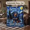 Space Cosmic Theme Throw Blanket Custom Name Text Personalized Blanket Soft Cozy Blanket for Home Sofa Bed