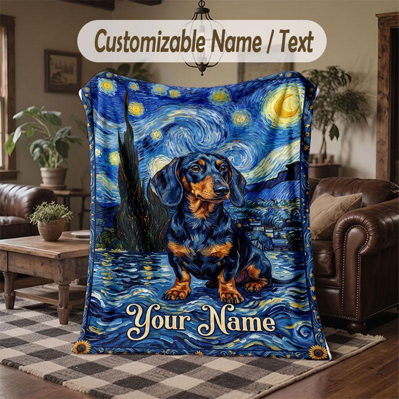 Space Cosmic Theme Throw Blanket Custom Name Text Personalized Blanket Soft Cozy Blanket for Home Sofa Bed