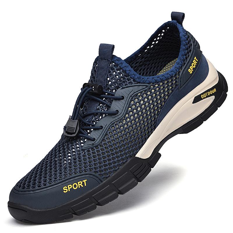 

Популярные мужские кроссовки большого размера с круглым носком из сетчатой ткани для улицы, спортивные и повседневные, модные, для альпинизма и пешего туризма, дышащие 46