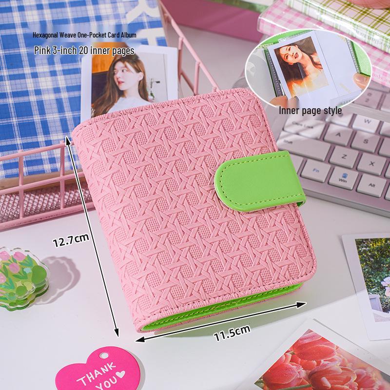 A5 PU Card Album - Chasing Stars: 3-inch Postcard & Idol Card Storage, Four-Grid Polaroid Album