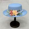 Dark Brown Faux Floral Felt Hat Wedding Hat Women'S Jazz Hat Panama French Elegant Felt Hat Somprero Mujer  Chapeau Femme Luxe