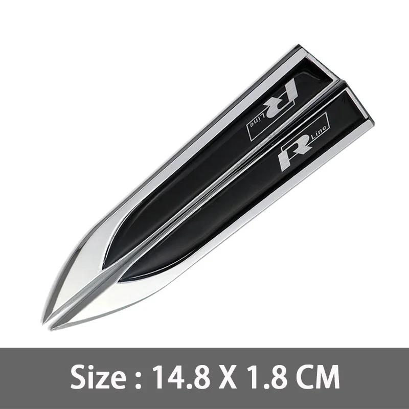 Golf 3 4 MK3 MK4 2026 Heiß Für VW VOLKSWAGEN 2 Stück Metall 3D R line Logo Rline Auto Kotflügel Seitenflügel Emblem Abzeichen Aufkleber Für VW Gol