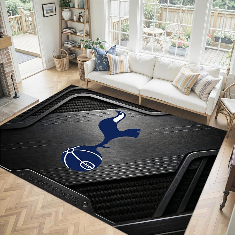 Tottenham Hotspur Design Crystal Velvet Carpet Cozy Non?Slip Printed Rug For Bedroom Living Room Entrance