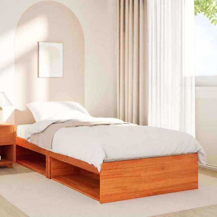 VidaXL Lit de jour avec matelas cire marron 90x190 cm bois pin massif, canapé-lit, canapé-lit de repos, lit de soirée 3324603