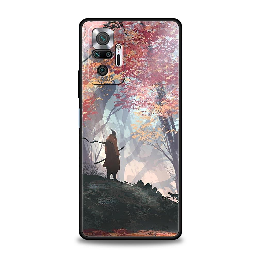 Japanese Bushido Samurai For Xiaomi Redmi Note 12 5G Phone Case 10C 10 11 9 8 Pro Plus 9S 7 8T 9T 9A 8A 9C K50 K40 Gaming Cover