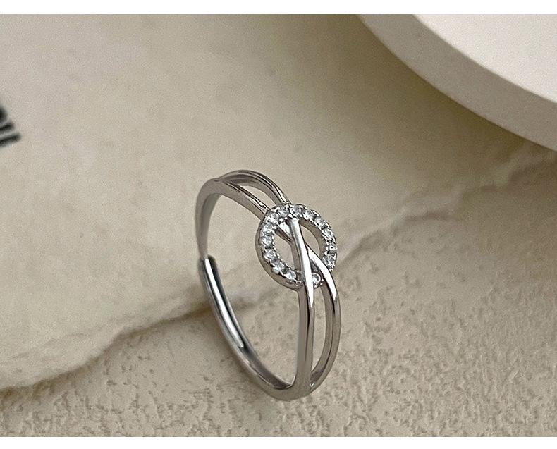 Adjustable S925 Silver Luxury Full Diamond Cross Ring for Women’s Index Finger