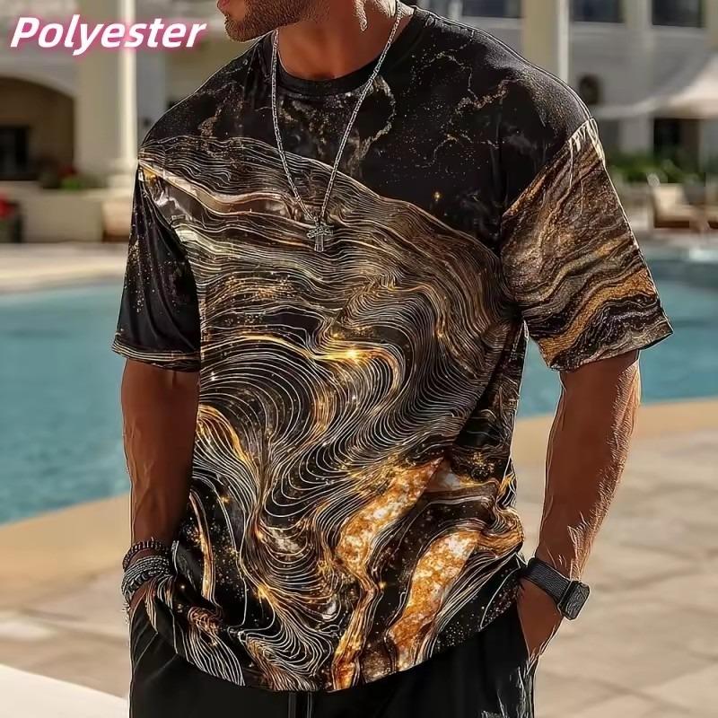 

Texture Stripe 3D Printed T-shirt Men Exquisite Colorful Pattern Tees Summer Casual O-Neck Short-sleeved T Shirts Street Top 6XL