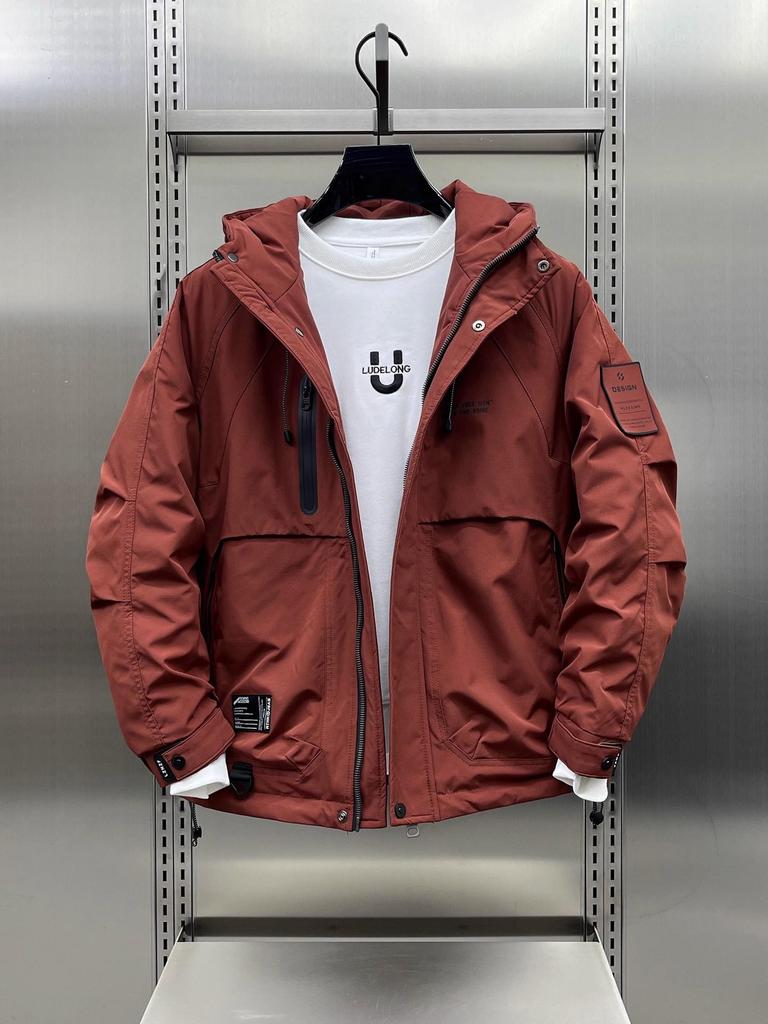 Męska Modna Wiatroszczelna Kurtka Góralska – Stylowa, Wszechstronna i Przystojna Odzież Robocza z Kapturem