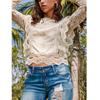 Women's Fashion Long-sleeved Hollow Lace Shirt Women's Clothing