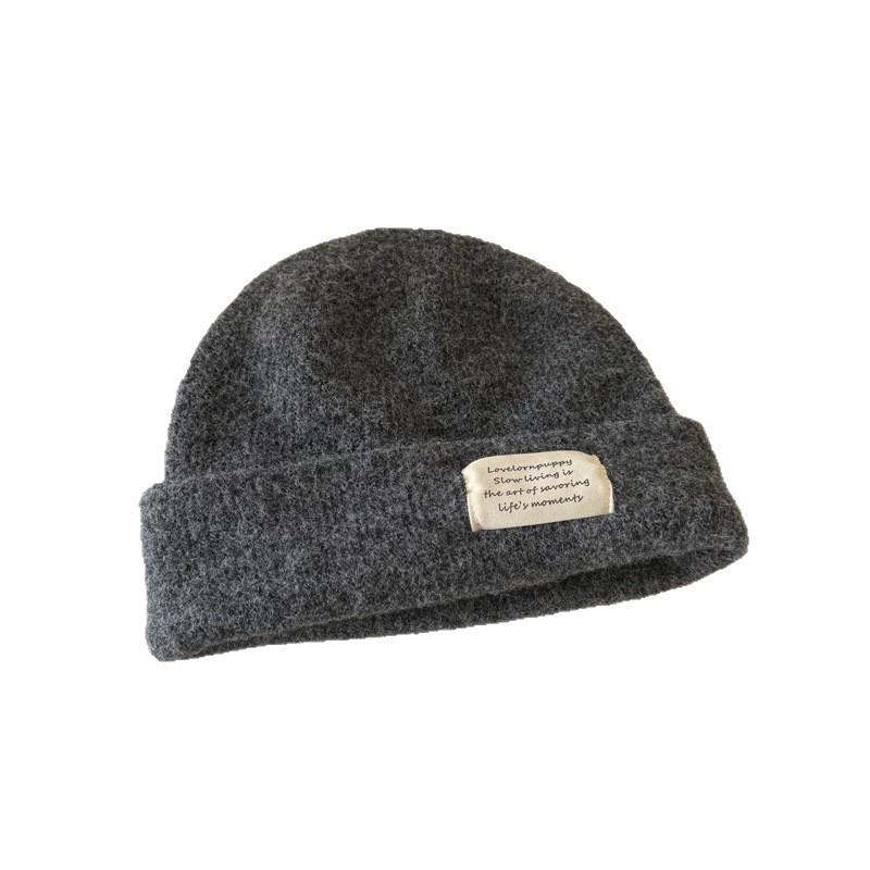 Korean Niche Solid Color Patchwork Beanie: Warm, Cold-Proof, Autumn/Winter, Stylish, Unisex Head Wrap for a Slimmer Face Look.