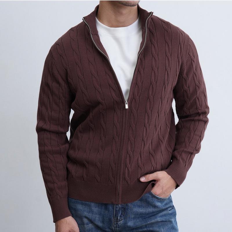 

Unisex Retro Knit Cardigan - Casual, Versatile, Solid Color for Fall/Winter 3XL коричневий