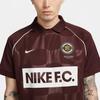 Nike Letter Print Quick-Dry Loose Short Sleeve Football Shirt Men Tops Burgundy DQ5046-652