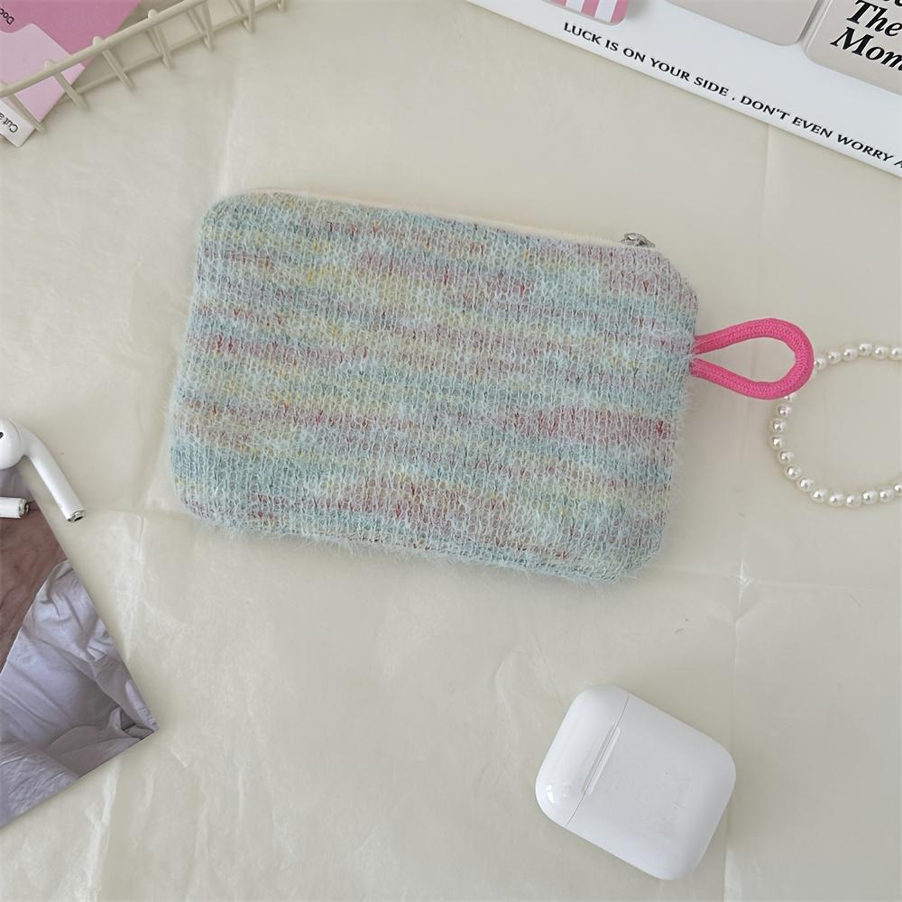 Fashion Plush Love Mouth Red Envelope Cosmetic Bag, Key Coin Wallet with ID Holder, Mixed Color, Hand Washable - Small Makeup Pouch for Students