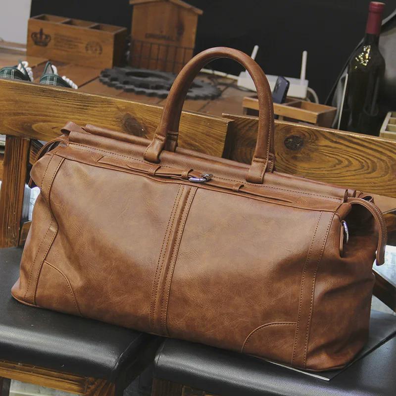 Pánská velkokapacitní retro crossbody cestovní a fitness taška 