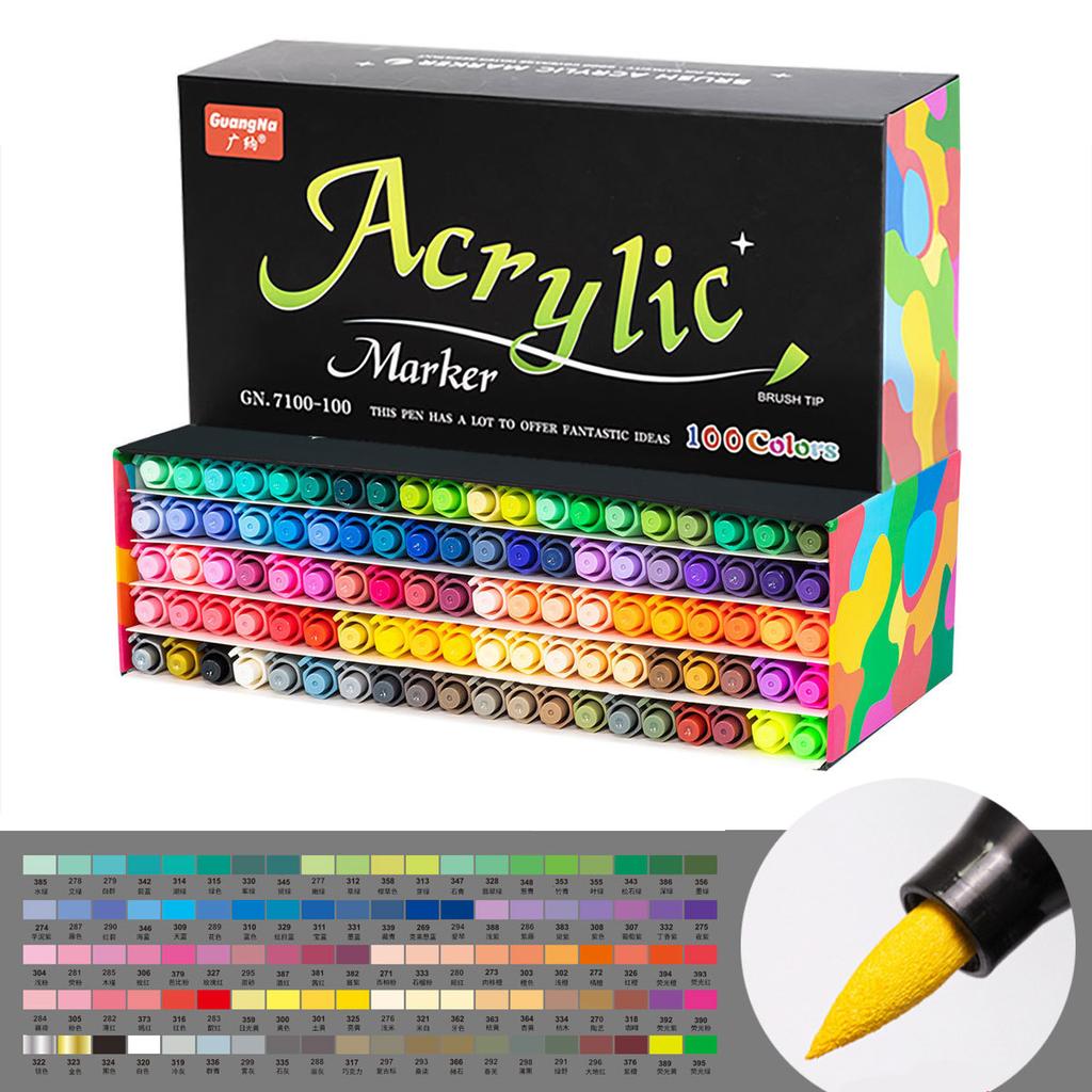 12/24/36/48/60 Color Soft Tip Acrylic Pen Water-based Paint Marker Pen DIY Hand-paint Graffiti Account Painting Marke Stationery