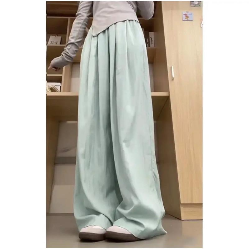 Summer Women's Wide Leg Pants High Waisted Loose Draped Casual Pants