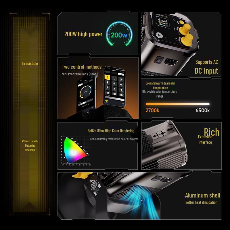 Sidande Guangzhui 200W Plus COB LED Bi-color Fill Light