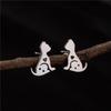 Cute Cat Stainless Steel Stud Earrings for Women Persian Cat Ear Jewelry Girls Student Birthday Earring Gifts Accessories