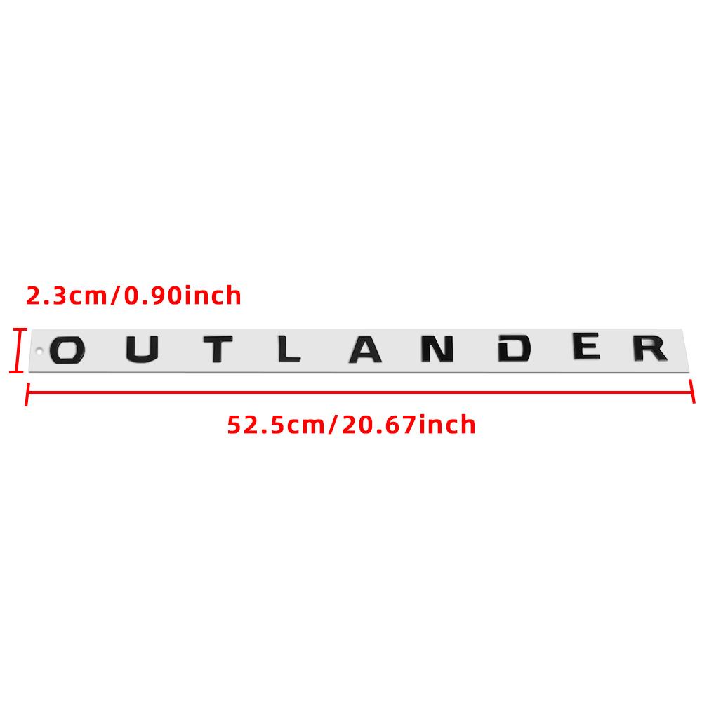 For Mitsubishi 13-19 Outlander Letters Bonnet Badge Front Hood Emblem 3D ABS Stickers Chrome Black Car Styling Accessories