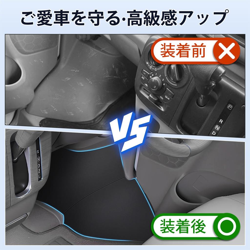 Cartist Kick Guard Kick Mat for New Suzuki Every Wagon DA17V DA17W Foot Side Kick Protective PU Stain Scratch Kick Interior Set 2015-Present - Guard,