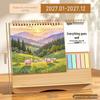 Inspirational Wooden Desk Calendar 2026 with Memo Pad - Customizable Creative Advertising Calendar