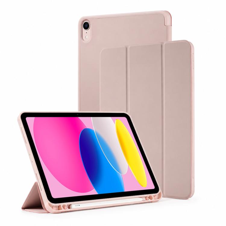 Tri-Fold Stand Soft Touch Smart Wake/Sleep Tablet Cover With Pencil Slot For iPad Mini 2024 / 2021, Anti-Drop PU Silicone Protective Case
