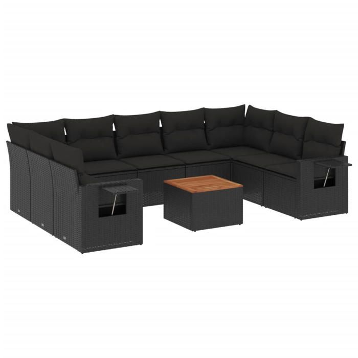 VidaXL Garden Lounge Set with Cushions 13 Pcs, Patio Sofas, Furniture Set, Outdoor Terrace Furniture, Black 3260670