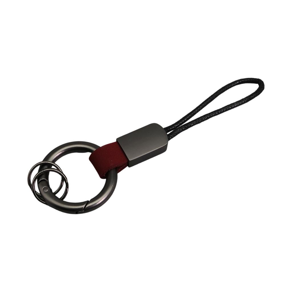 Simulated Leather Keychain With Finger Ring And Adjustable Wrist Strap Trendy Key Holder For Car Keys Organization