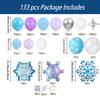 133PCS Snowball Balloon Garland Set - Blue, Purple and White for Winter Parties, Birthdays and Indoor/outdoor Decorations