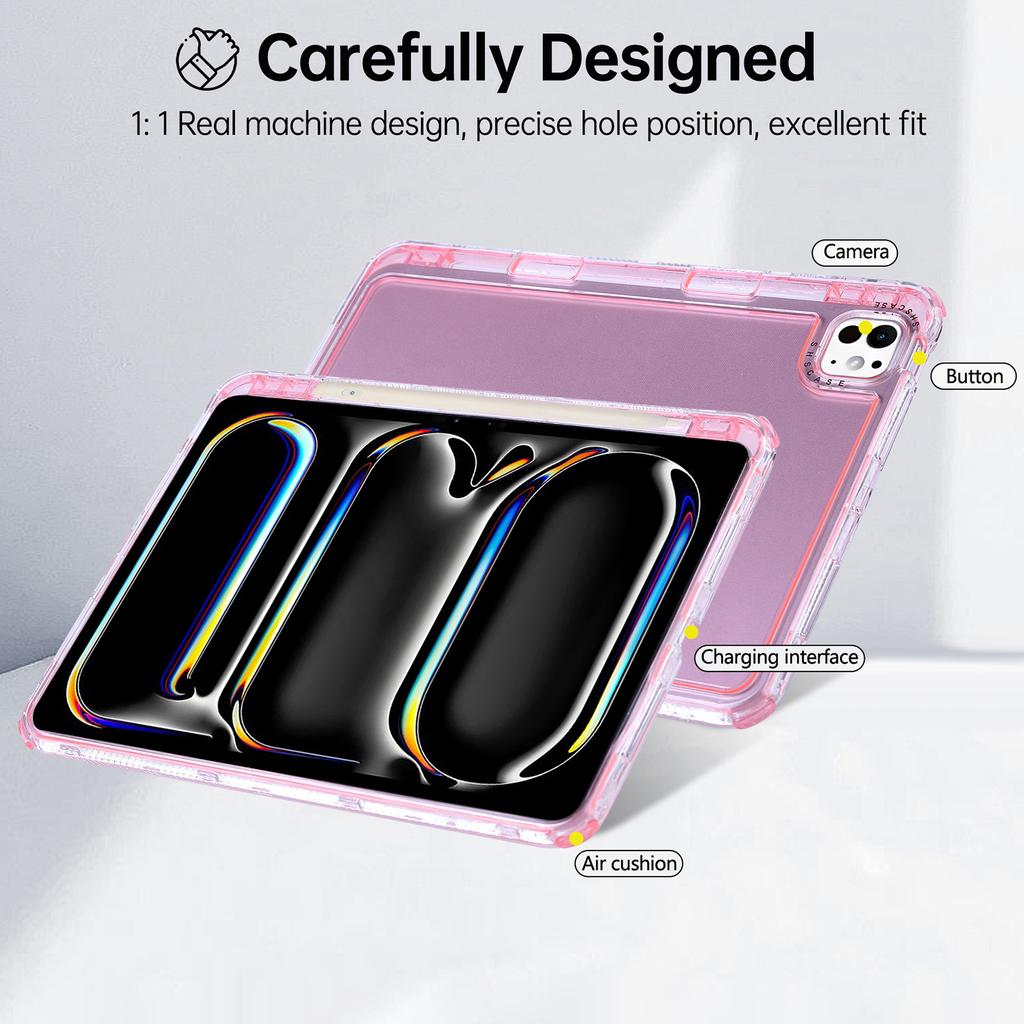 For iPad Pro 11 (2025)/11 (2024) Clear Case 3 in 1 PC + TPU Shockproof Tablet Cover