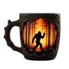 Sasquatch Forest Fires Mug Outdoor Coffee Mug 3D Vintage Sasquatch Mug Camping Halloween Novelty Drinkware